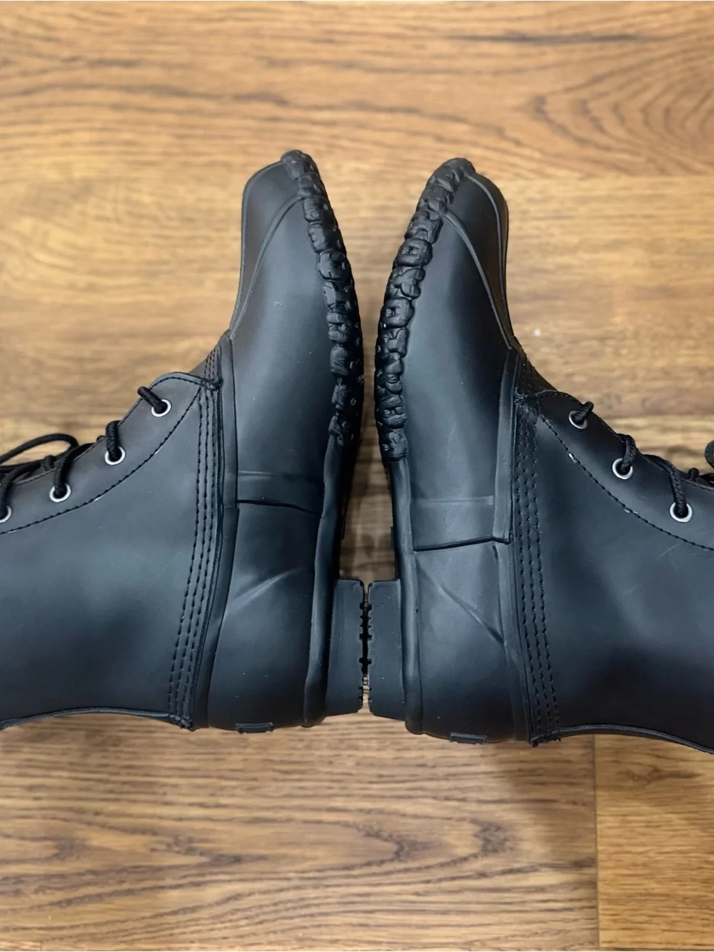 Women’s Black Lace-Up Rain Boots